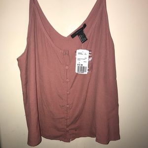 Pink button up tank
